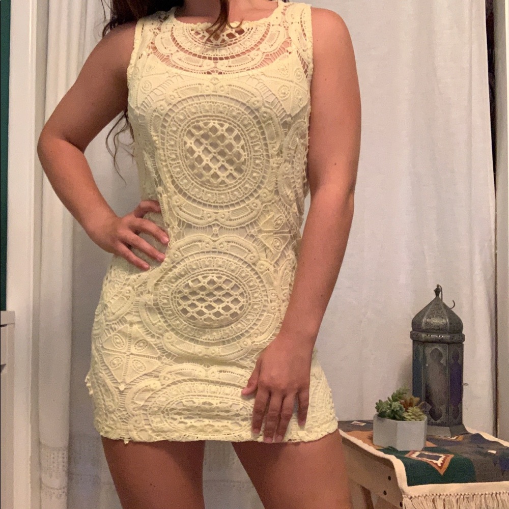 Yellow lace Dress